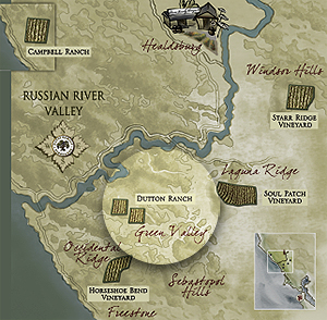 Dutton Ranch highlighted within Russian River Valley